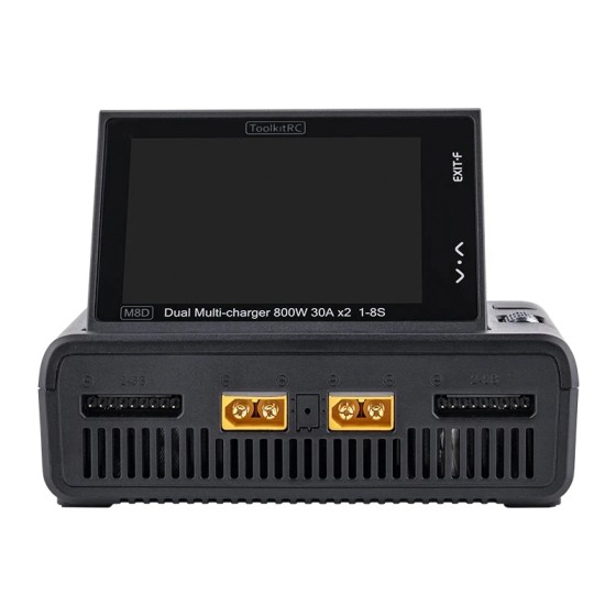 Wholesale ToolkitRC M8D 1600W 50A Balance Touch Screen Charger 65W Fast Charge Dual Channels for 1-8S Battery for Rc Drone Car
